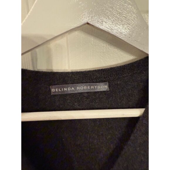 Belinda Robertson Dark Gray 100% Cashmere V-Neck Sweater Vest sz XL EUC - Picture 3 of 6